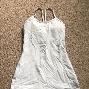 White lululemon Power Y Tank